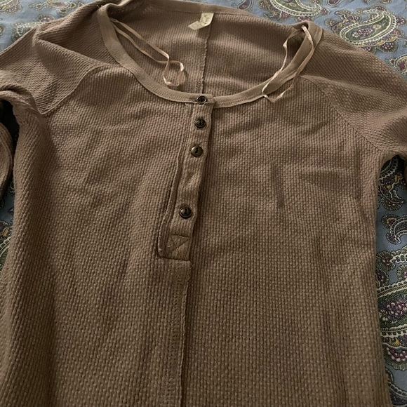 Brown Free People Long Sleeve top - Picture 2 of 5